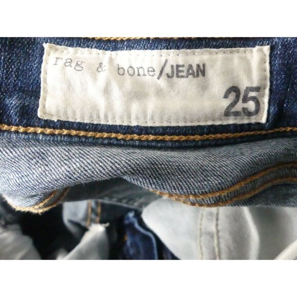 Rag & Bone 25 Skinny Jeans Cropped Womens Distressed Low Rise La Paz Blue - Picture 12 of 15
